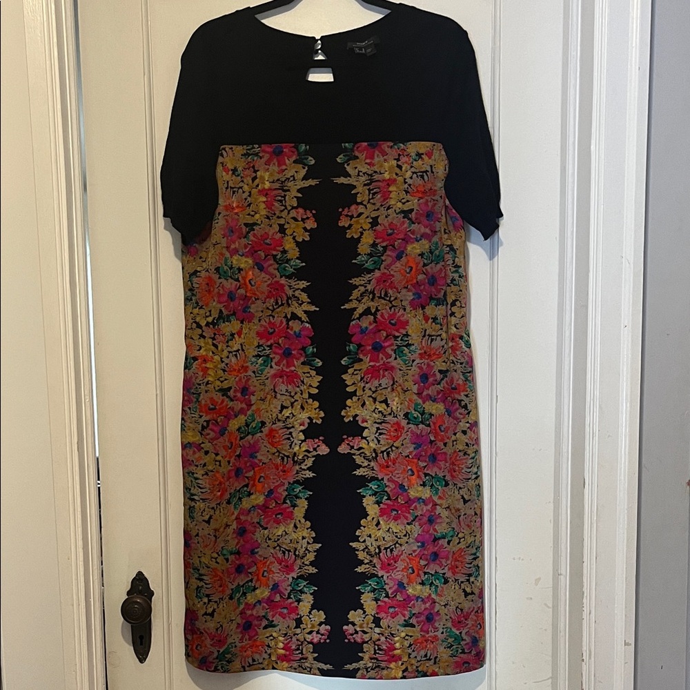 Mexx Black Dress with Vibrant Floral Design size 44